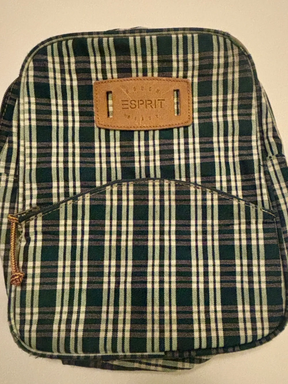 Vintage Esprit Rough Ready Green Plaid Mini Backpack